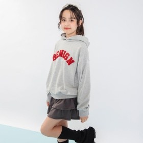 【予約商品】【MELLOW-LY】アソートロゴ裏毛プルパーカー