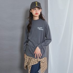 【予約商品】【MELLOW-LY/綿100】アソートロゴルーズ長袖Tシャツ