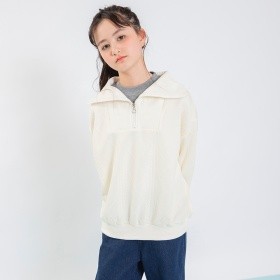 【予約商品】【MELLOW-LY】ハーフジップレイヤードトップス