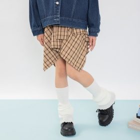 【予約商品】【MELLOW-LY】腰巻き風チェックスカート