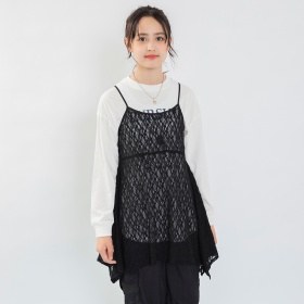 【予約商品】【MELLOW-LY】イレヘムレースキャミチュニック