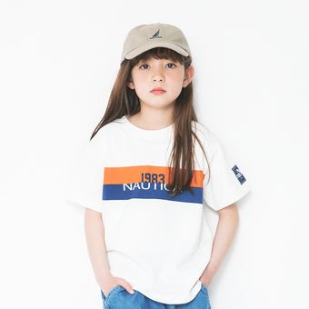【NAUTICA/ノーティカ】カラーラインプリントTシャツ