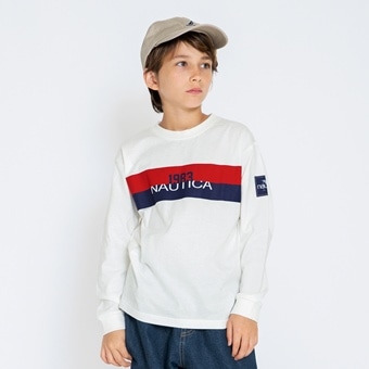 【NAUTICA/ノーティカ】ラインプリント長袖Tシャツ