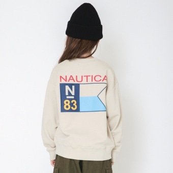 【NAUTICA/ノーティカ】バックフラッグプリント裏毛トレーナー