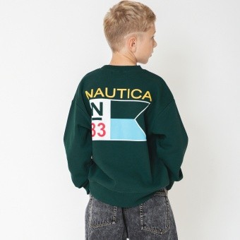 【NAUTICA/ノーティカ】バックフラッグプリント裏毛トレーナー