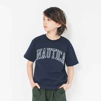 【NAUTICA/ノーティカ】サテンアップリケロゴ半袖Tシャツ