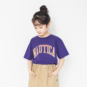 【NAUTICA/ノーティカ】サテンアップリケロゴ半袖Tシャツ