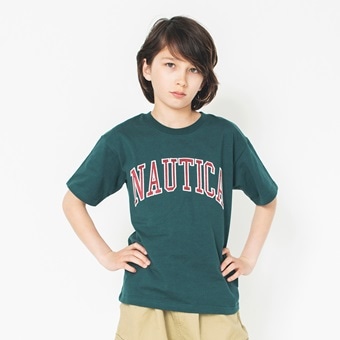 【NAUTICA/ノーティカ】サテンアップリケロゴ半袖Tシャツ