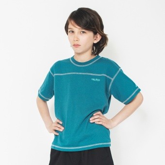 【NAUTICA/ノーティカ/吸水速乾】配色ステッチ半袖Tシャツ