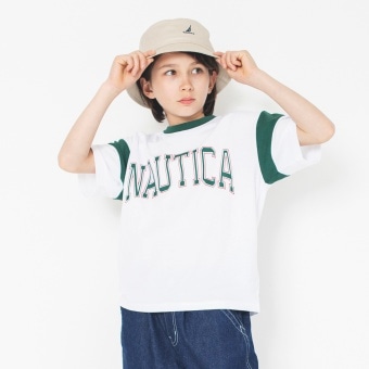 【NAUTICA/ノーティカ/吸水速乾】袖配色切替カレッジ半袖Tシャツ