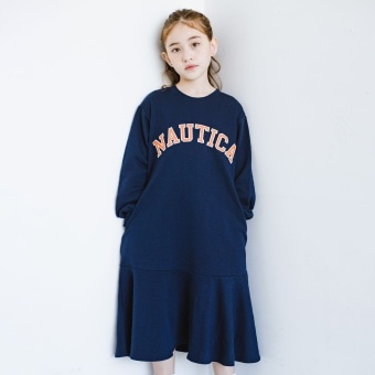 【NAUTICA/ノーティカ】アップリケロゴマーメイド裏毛ワンピース