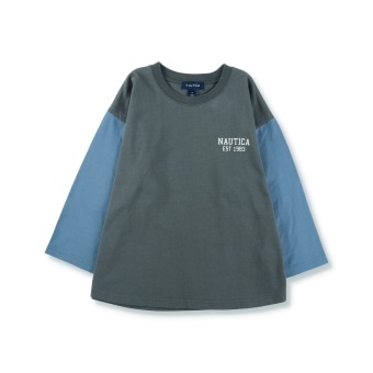 【NAUTICA/ノーティカ】BACKロゴ袖配色8分丈Tシャツ