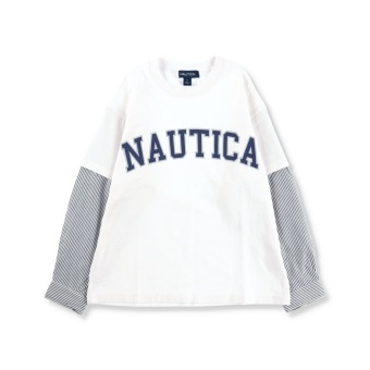 【NAUTICA/ノーティカ】シャツ重ね着風長袖Tシャツ