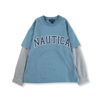 【NAUTICA/ノーティカ】シャツ重ね着風長袖Tシャツ