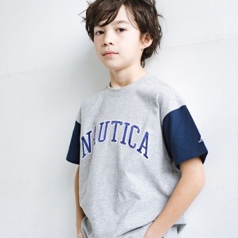 【NAUTICA/ノーティカ】サテンアップリケロゴ半袖Tシャツ