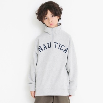 【NAUTICA/ノーティカ】アップリケロゴハーフジップ裏毛トップス