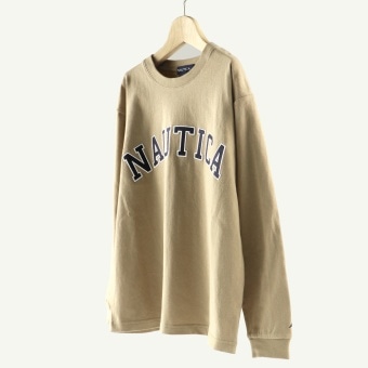 【NAUTICA/ノーティカ】ロゴアップリケ長袖Tシャツ