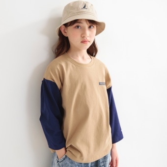 【NAUTICA/ノーティカ】BACKロゴ袖配色8分丈Tシャツ