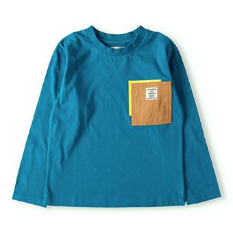 レイヤード風ポケット付き長袖Tシャツ