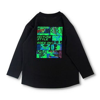 ネオングラフィック長袖Tシャツ