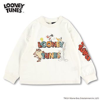 【LOONEY TUNES】かすれプリント長袖Tシャツ