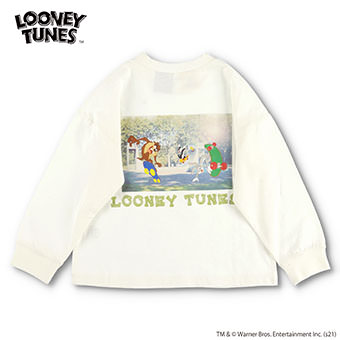 【LOONEY TUNES】スケボーグラフィック長袖Tシャツ