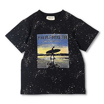 【ペア】飛ばしブリーチグラフィック半袖Tシャツ