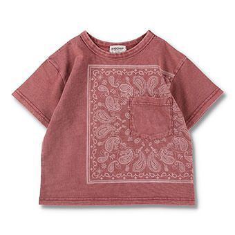 【ペア】インディゴ天竺バンダナプリントTシャツ