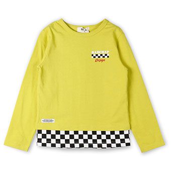 フラッグチェック切替え長袖Tシャツ