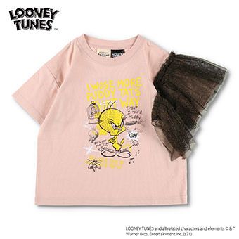 【LOONEY TUNES】チュール袖Tシャツ