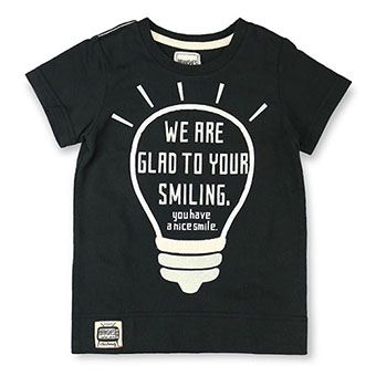 電球プリント半袖Tシャツ