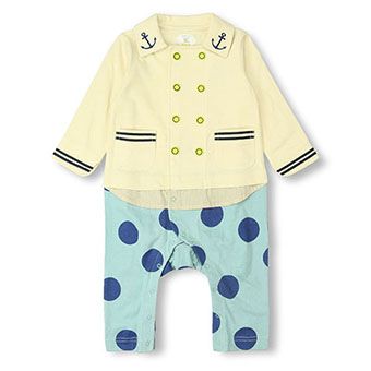 セーラー風長袖カバーオール