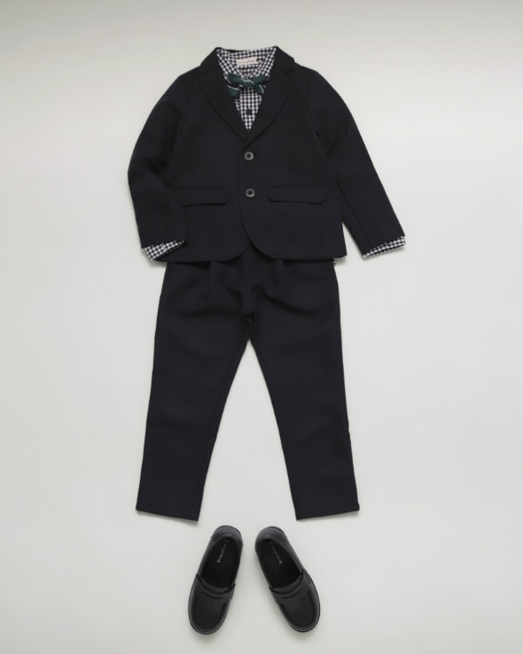 BOY-SET 01 フォーマル3点セット ネイビー/ロングパンツ 平置き画像