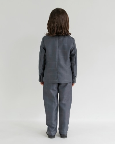 BOY-SET 02 フォーマル3点セット グレーチェック モデル着用画像