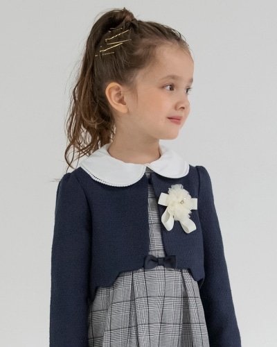 GIRL-SET 02 フォーマル3点セット グレンチェック モデル着用画像