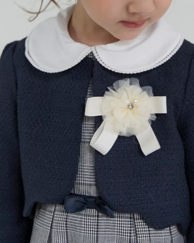 GIRL-SET 02 フォーマル3点セット グレンチェック モデル着用画像