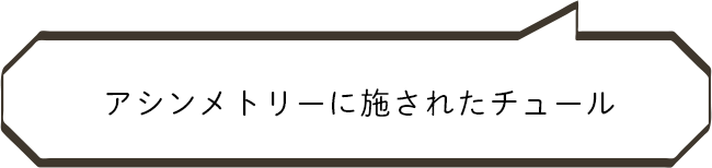 アシンメトリーに施されたチュール